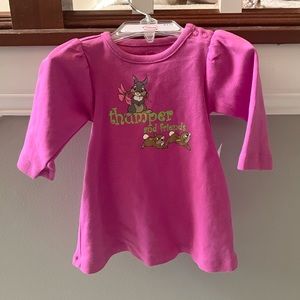 NWT Disney store exclusive Thumper and friends dress 0-3 months 100% cotton.